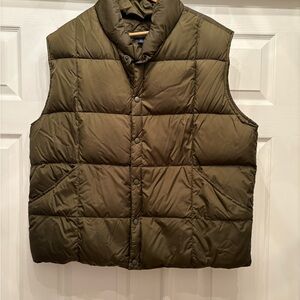 Men's Lands End Olive Green Puffer Vest XL